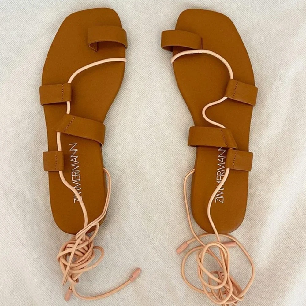 Zimmermann Tan Lace Up Sandals - Sz. 40 - Picture 8 of 16